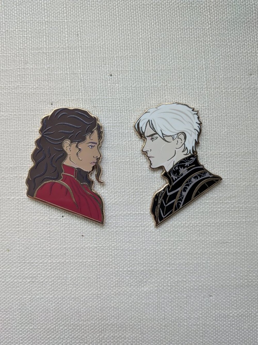 Alchemised Helena and Kaine profile pins